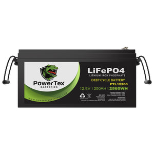 Powertex 12V 200Ah LiFePO4 deep cycle battery for RV and solar storage