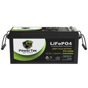 Powertex 12V 200Ah LiFePO4 deep cycle battery for RV and solar storage
