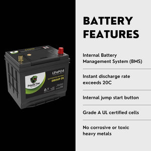 Powertex Batteries BCI Group 35 Q85 Car Automotive LiFePO4 Lithium Iron Phosphate Battery