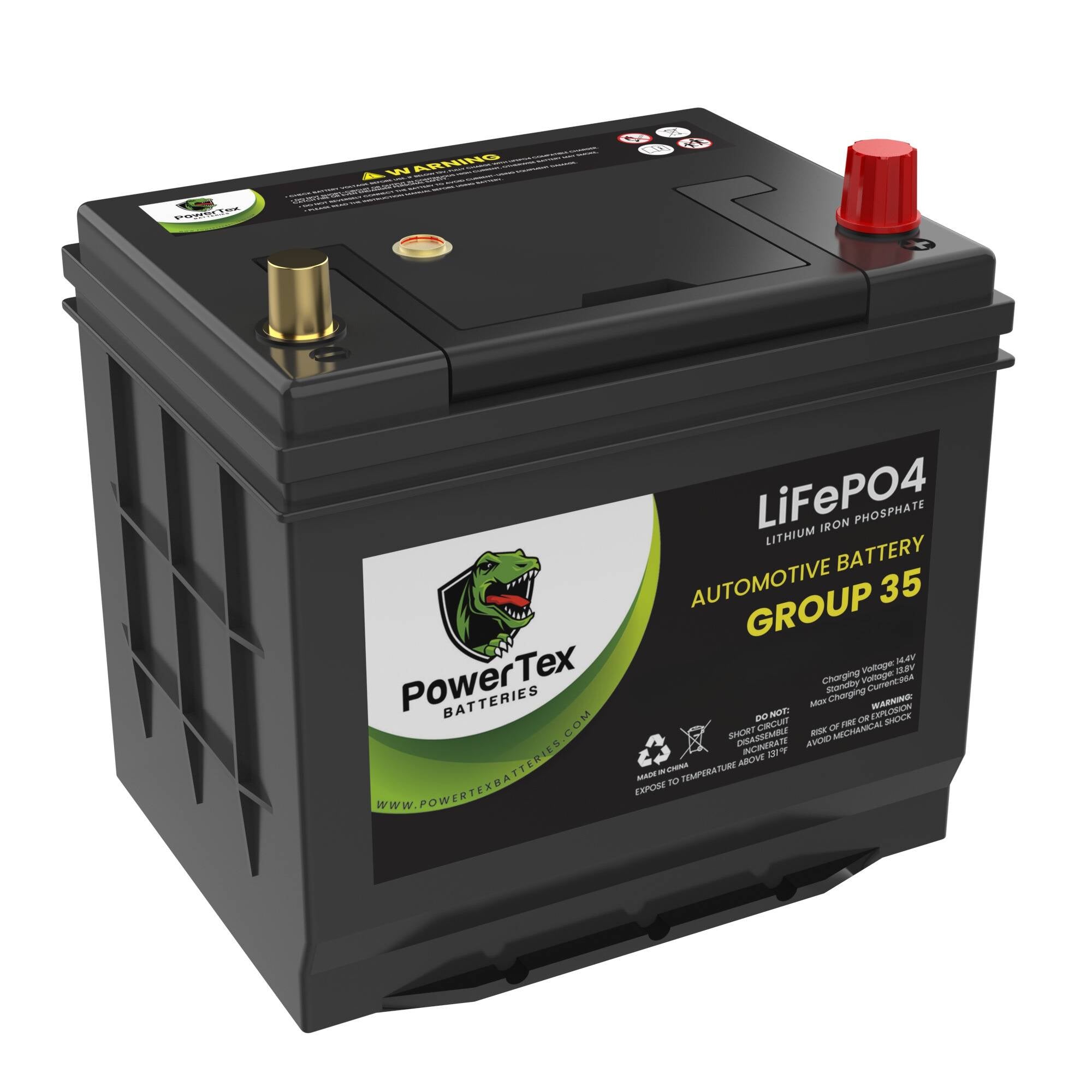 PowerTex Batteries BCI Group 35 / Q85 Lithium LiFePO4 Automotive Battery