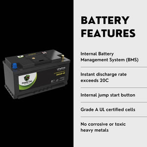 2012 Volkswagen Touareg Car Battery BCI Group 49 / H8 Lithium LiFePO4 Automotive Battery