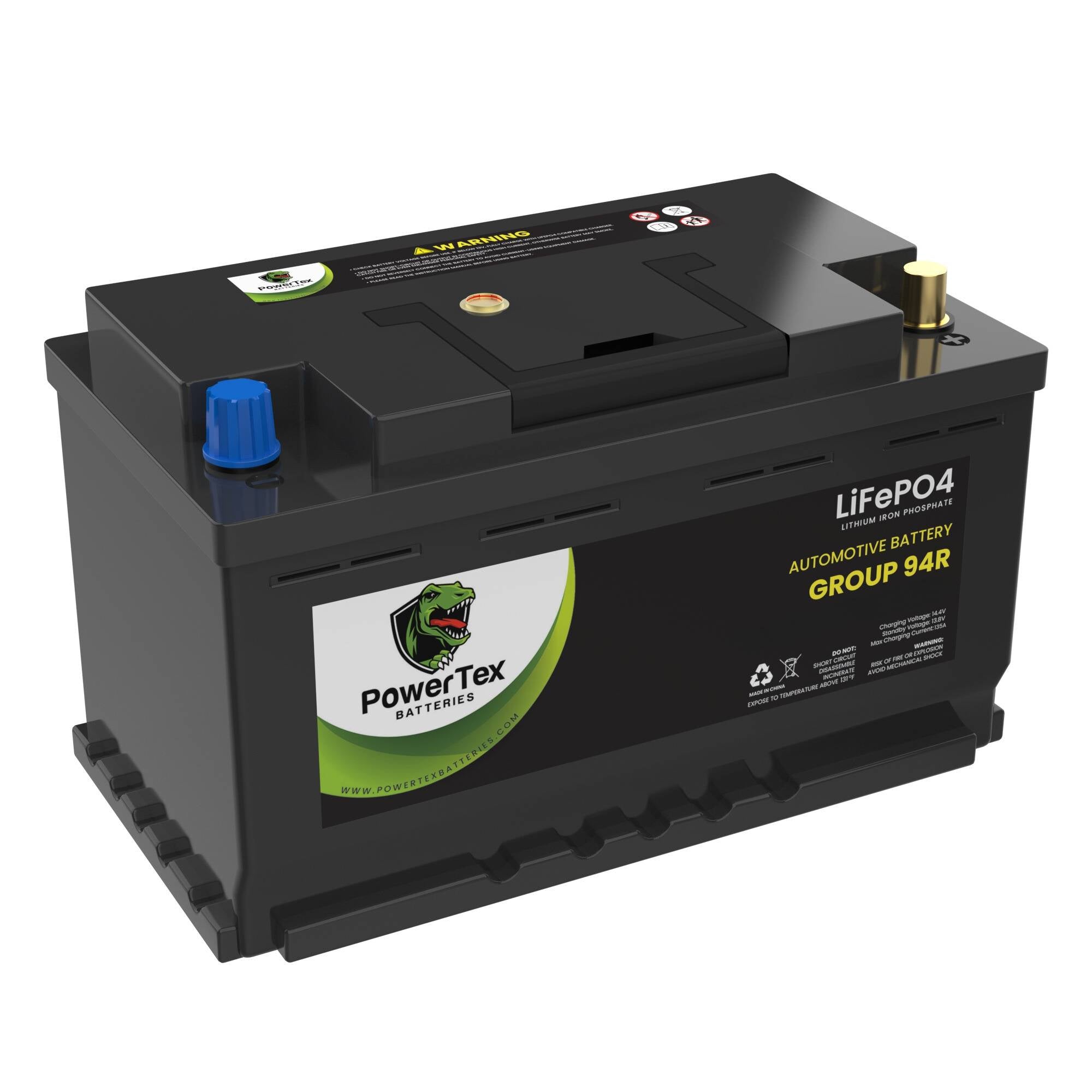 PowerTex Batteries BCI Group 94R / H7 Lithium LiFePO4 Automotive Battery