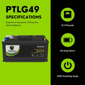 2018 Ford F-150 Heritage Car battery BCI Group 49 / H8 Lithium LiFePO4 Automotive Battery