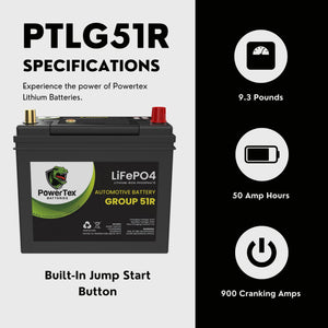 2007 Acura TSX Car Battery BCI Group 51R Lithium LiFePO4 Automotive Battery