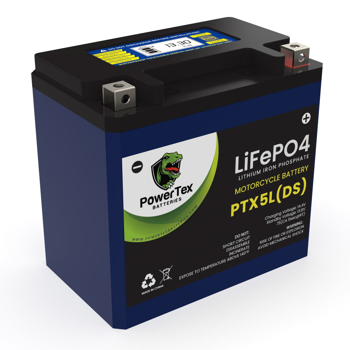 Powertex Ytx5l Bs Lifepo4 Lithium Iron Phosphate Motorcycle Battery Powertex Batteries 3268