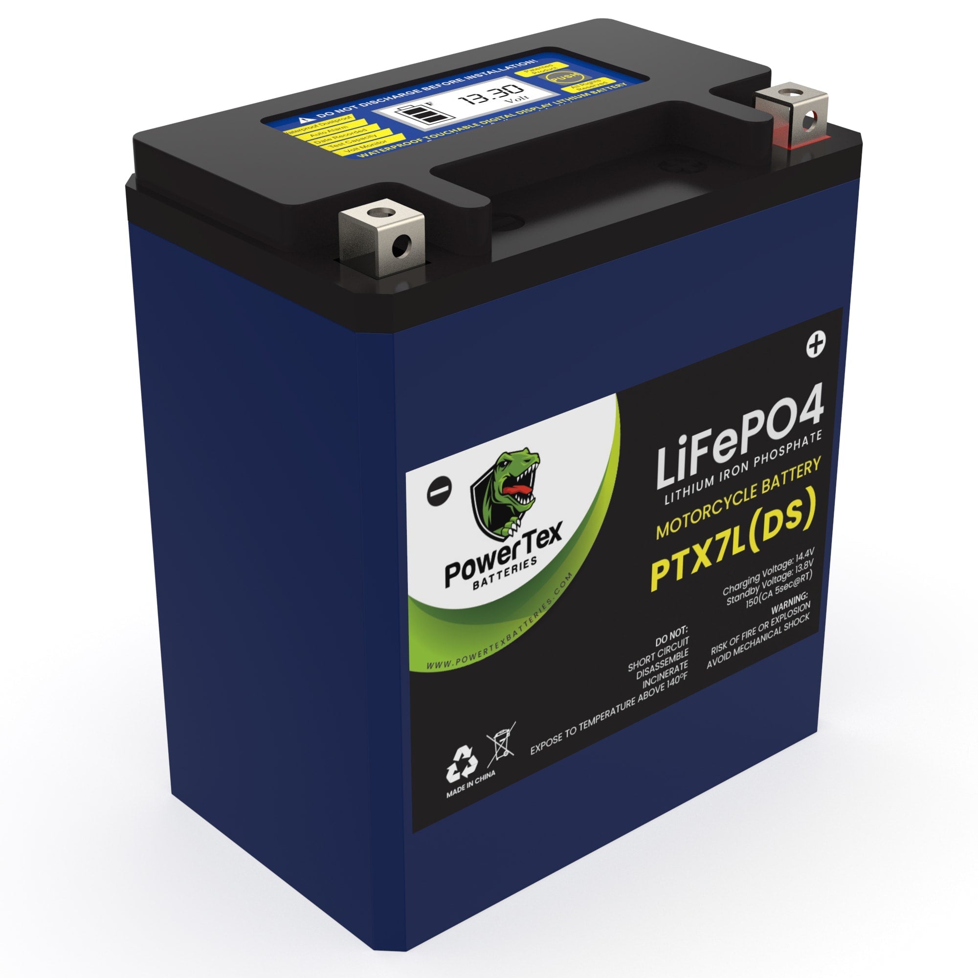 PowerTex YTX7L-BS LiFePO4 Lithium Iron Phosphate Motorcycle Battery ...