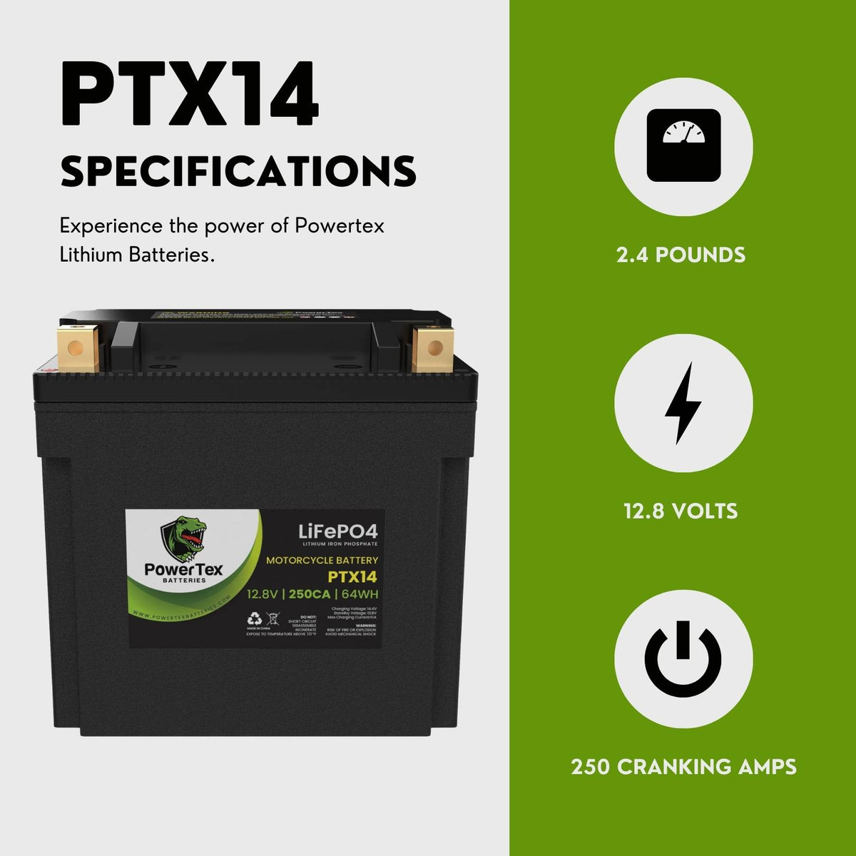  Lithium Motorcycle Battery YTX14-BS 12V Lithium