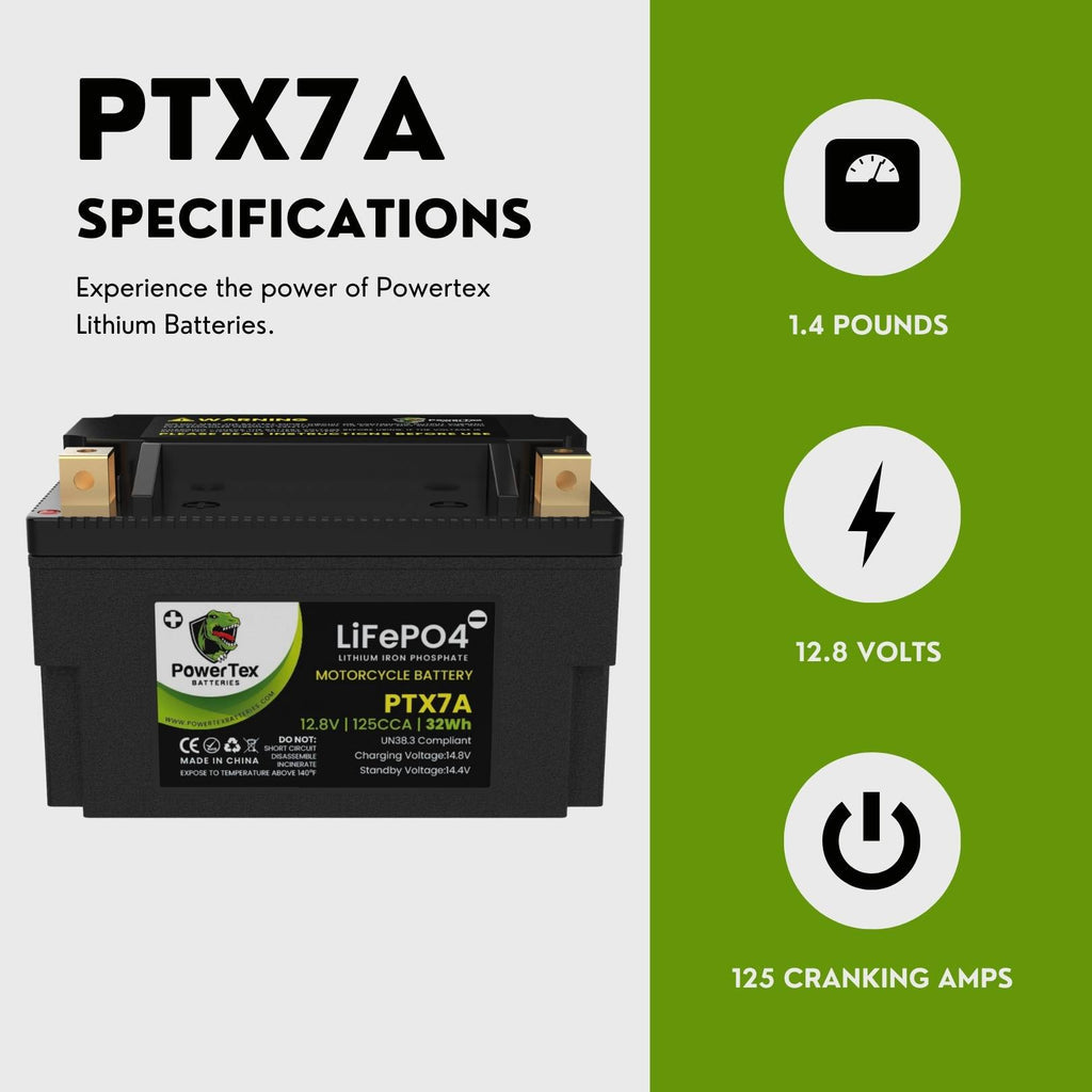 2017 Lance Cali Classic 200i Lithium Iron Phosphate Battery Replacement  YTX7A-BS LiFePO4 For Motorcyle – PowerTex Batteries