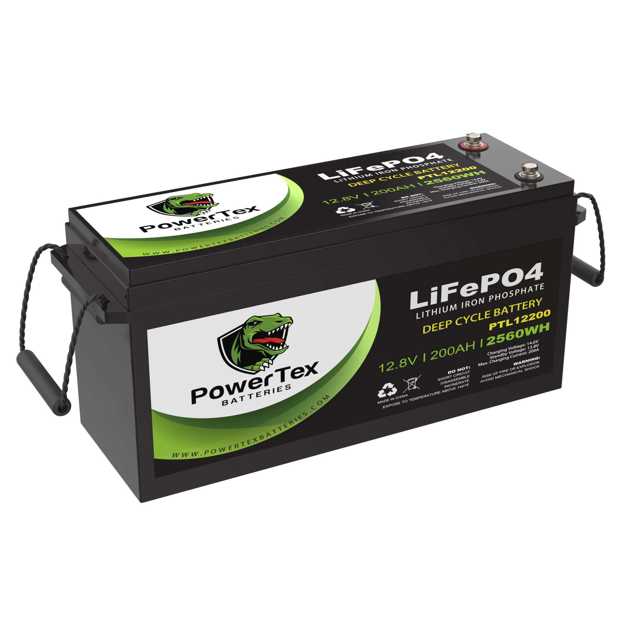 PowerTex Batteries 12V 200Ah LiFePO4 Bluetooth Lithium Iron Phosphate Battery