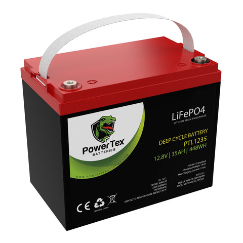 PowerTex Batteries 36V 50Ah LiFePO4 Lithium Iron Phosphate Battery