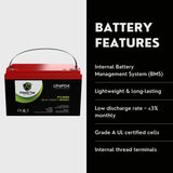 PowerTex Batteries 36V 50Ah LiFePO4 Lithium Iron Phosphate Battery