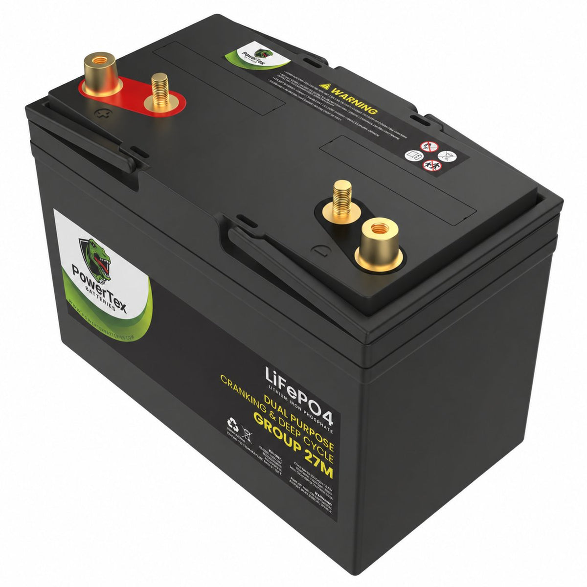 PowerTex Group 27M LiFePO4 automotive battery — product detail view
