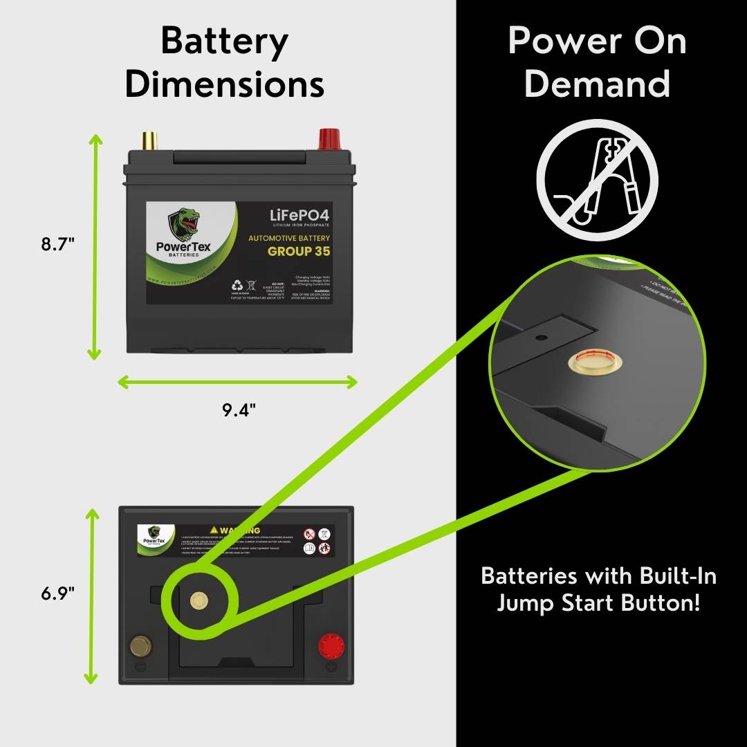 2004 Mazda RX-8 Car Battery BCI Group 35 / Q85 Lithium LiFePO4 Automotive Battery