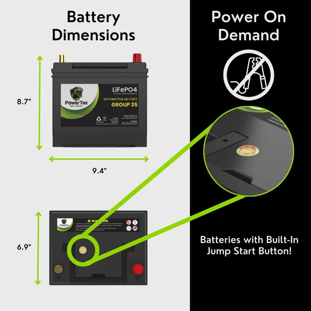 2009 Nissan Rogue Car Battery BCI Group 35 / Q85 Lithium LiFePO4 Automotive Battery