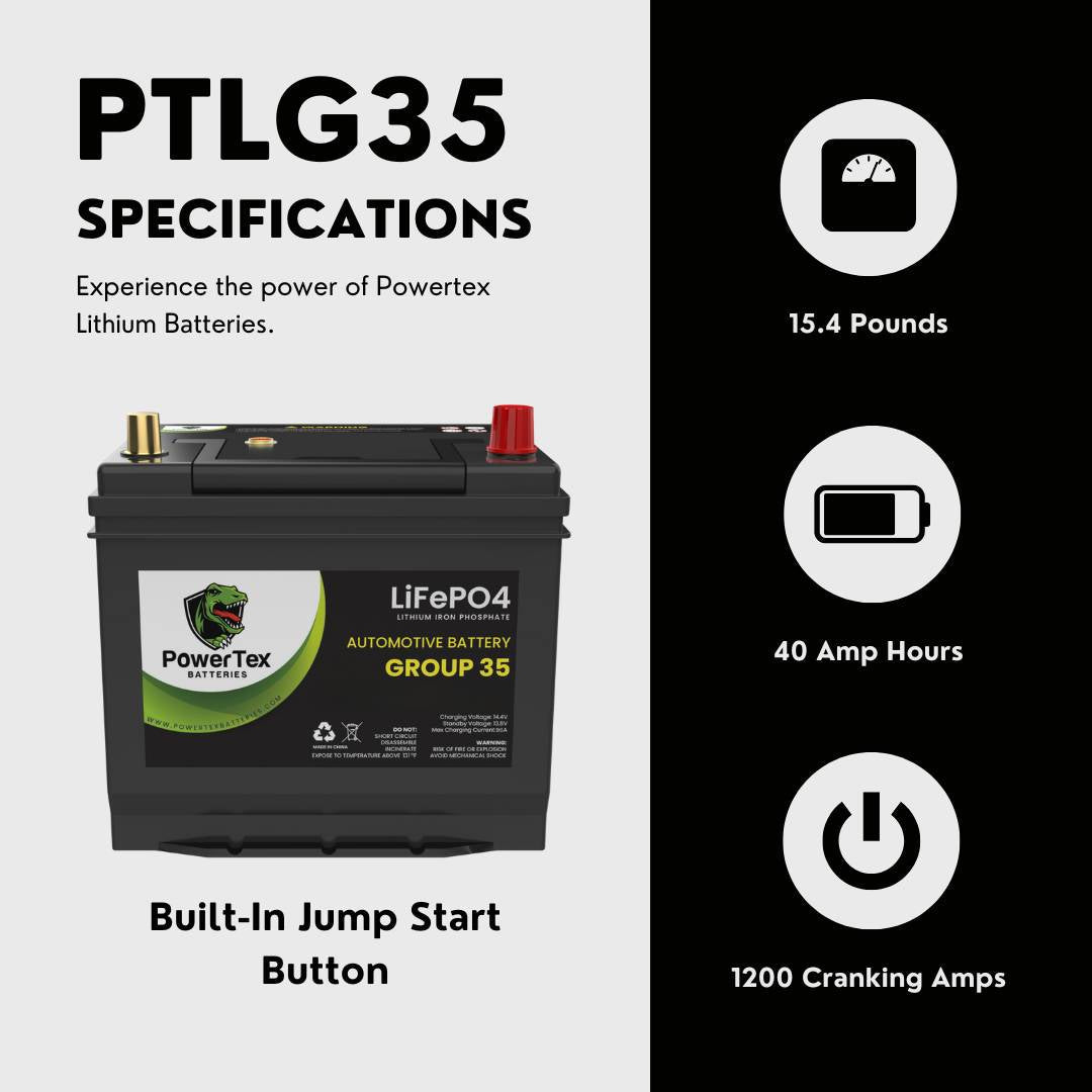 2009 Nissan Rogue Car Battery BCI Group 35 / Q85 Lithium LiFePO4 Automotive Battery