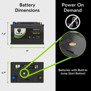 2016 Chevrolet Camaro V6 3.6L Replacement Car Battery BCI Group 48 Lithium LiFePO4 Automotive Powertex Battery