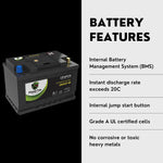 2012 Dodge Charger Car Battery BCI Group 48 / H6 Lithium LiFePO4 Automotive Battery