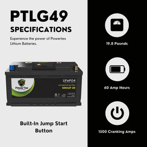 2015 Ram ProMaster 1500 Car Battery BCI Group 49 / H8 Lithium LiFePO4 Automotive Battery