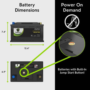 2022 Jeep Gladiator V6 3.0L Replacement Car Battery BCI Group 94R Lithium LiFePO4 Automotive Powertex Battery