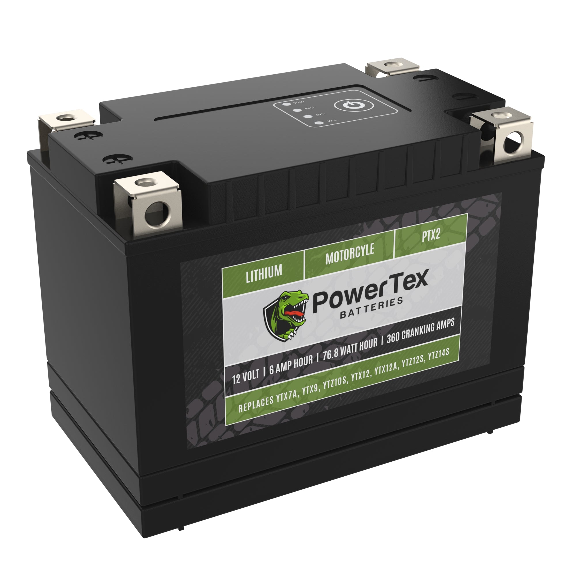 PowerTex Batteries YT12A-BS LiFePO4 Lithium Iron Phosphate Motorcycle Battery