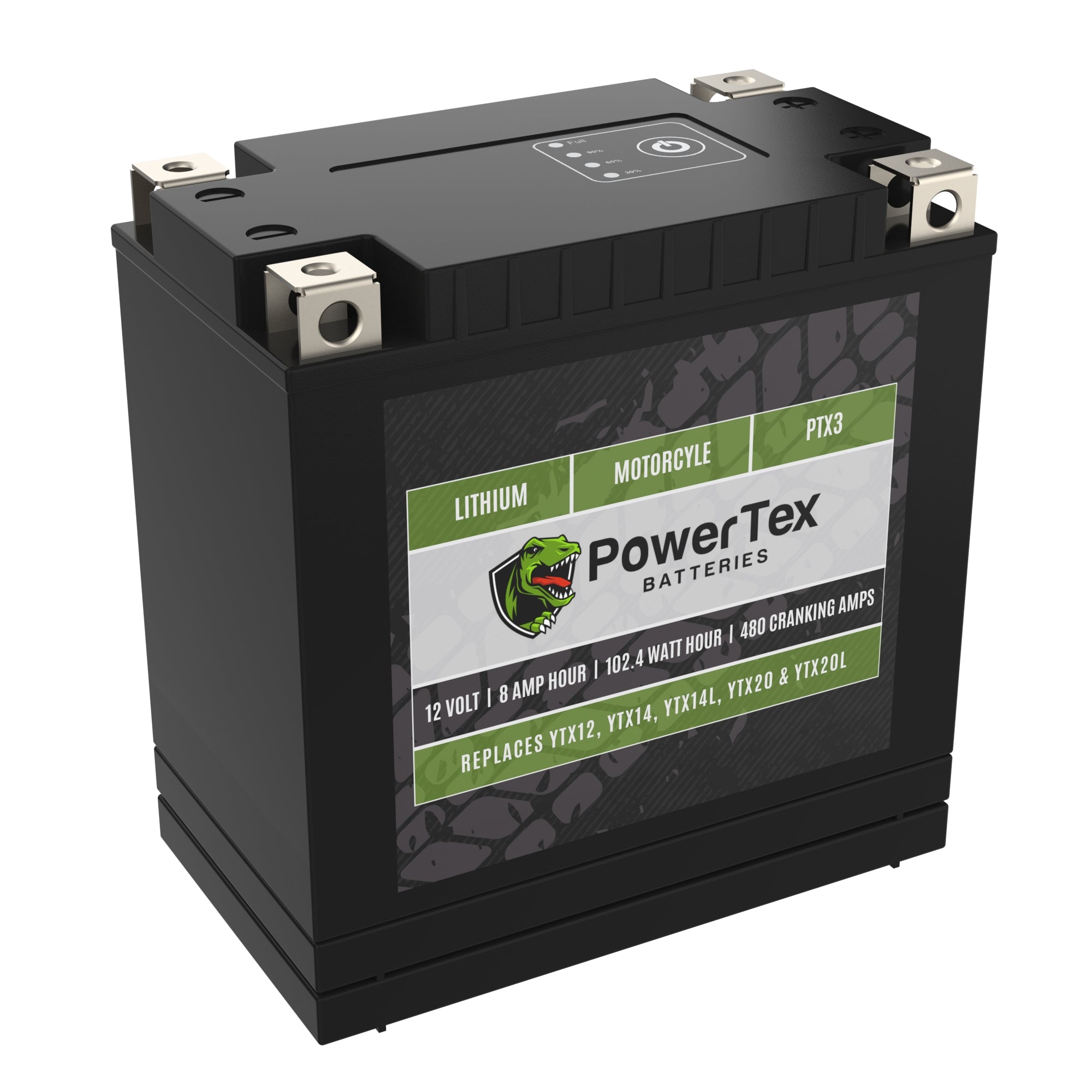 PowerTex Batteries YTX16-BS LiFePO4 Lithium Iron Phosphate Motorcycle Battery