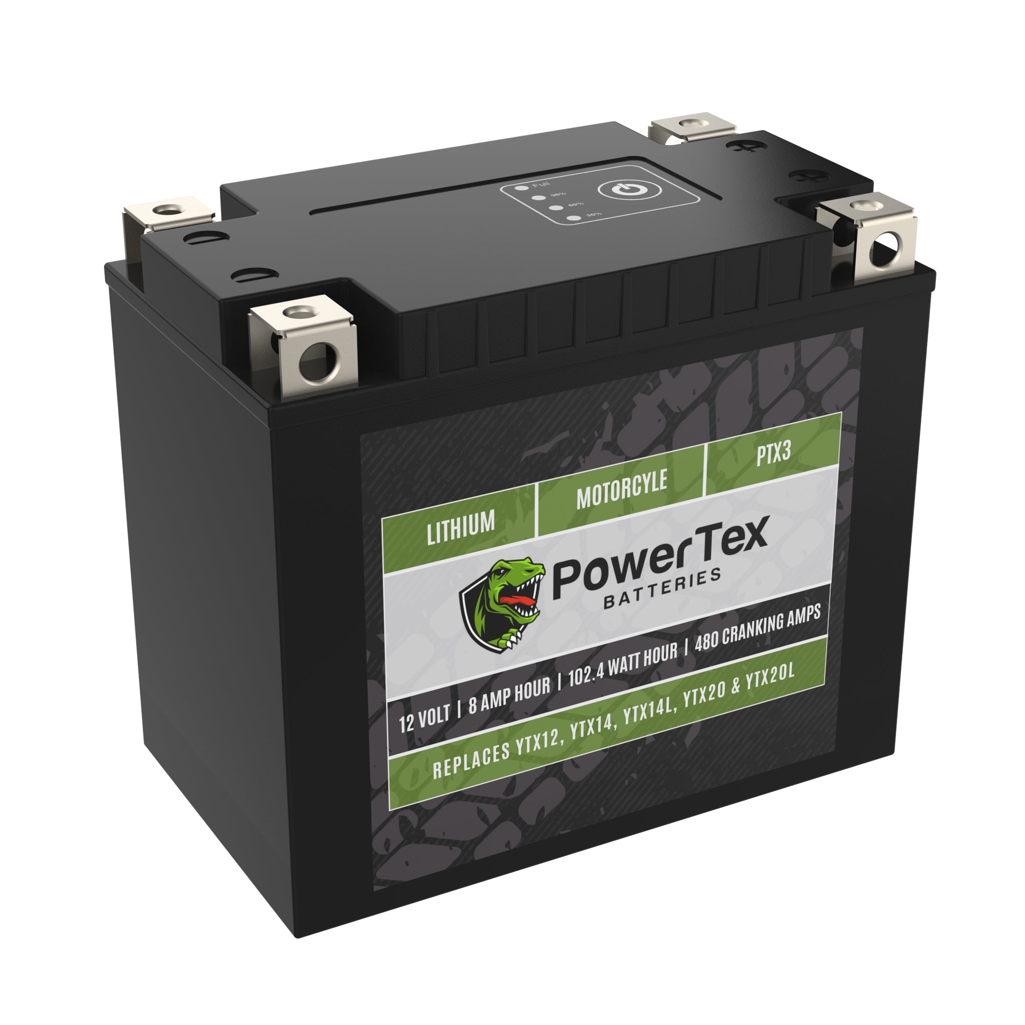 PowerTex Batteries YTX12-BS LiFePO4 Lithium Iron Phosphate Motorcycle Battery