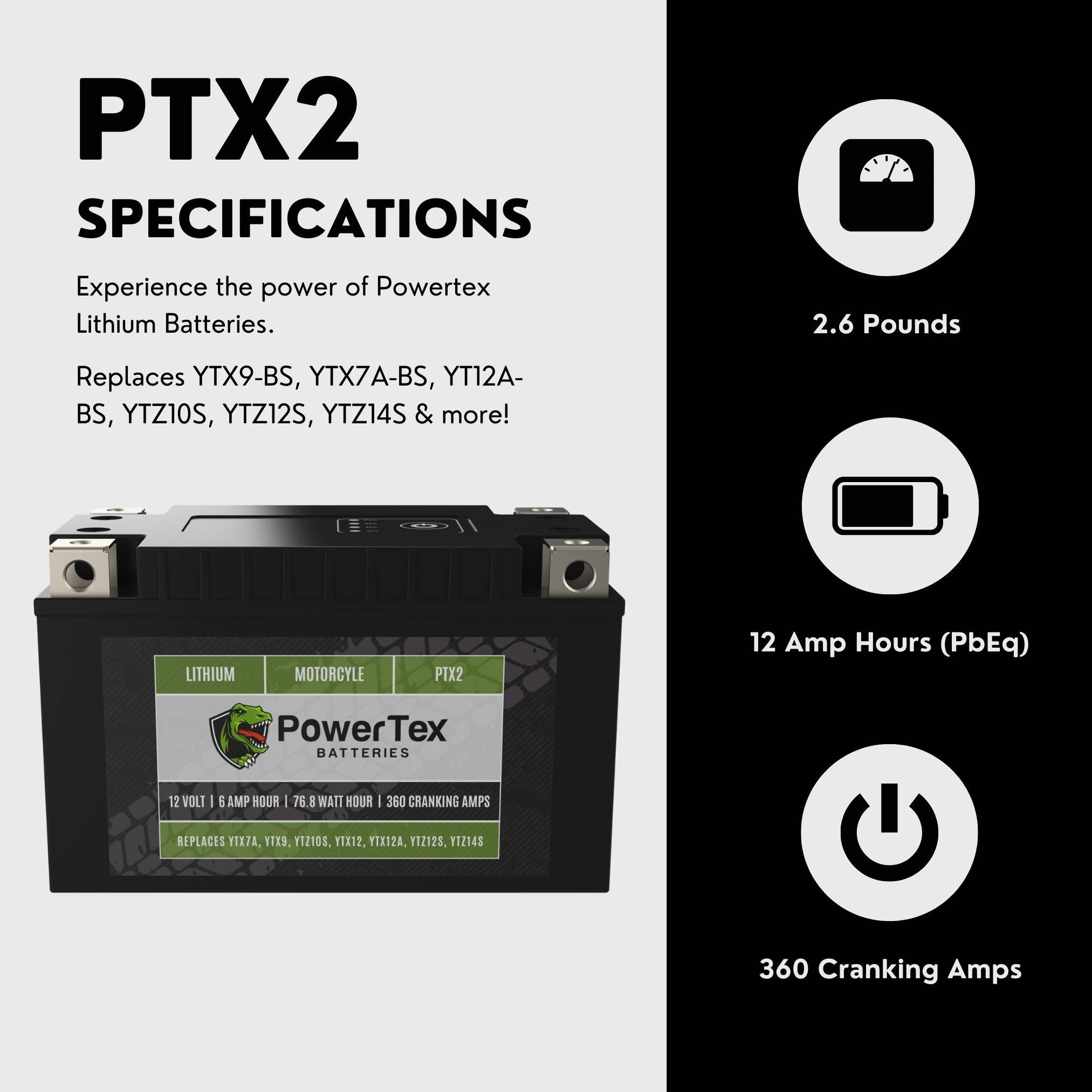 2019 Honda TRX250X, EX Lithium Iron Phosphate Battery Replacement YTX9-BS LiFePO4 For Motorcyle