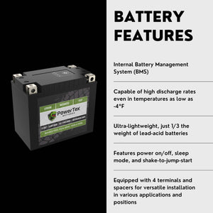 2013 BMW R1200GS Adventure Triple Black ABS Lithium Iron Phosphate Battery Replacement YTX14-BS LiFePO4 For Motorcyle