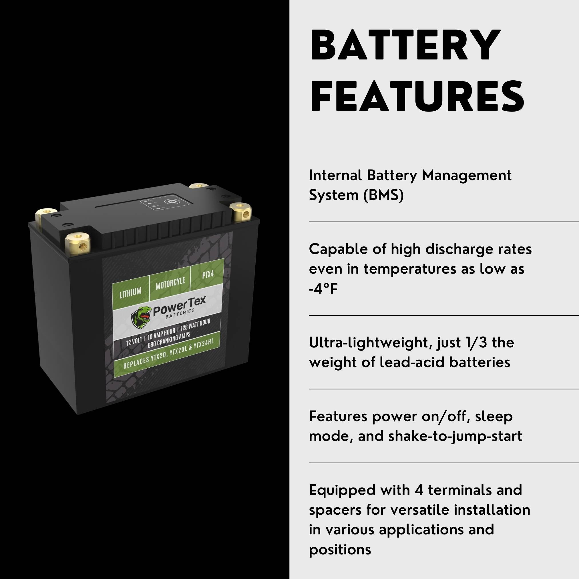 2012 Triumph Thunderbird ABS Lithium Iron Phosphate Battery Replacement YTX20L-BS LiFePO4 For Motorcyle