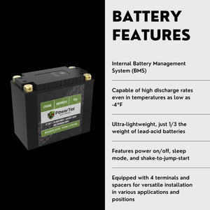 2006 Yamaha Road Star XV1700AM Midnight Lithium Iron Phosphate Battery Replacement YTX20L-BS LiFePO4 For Motorcyle