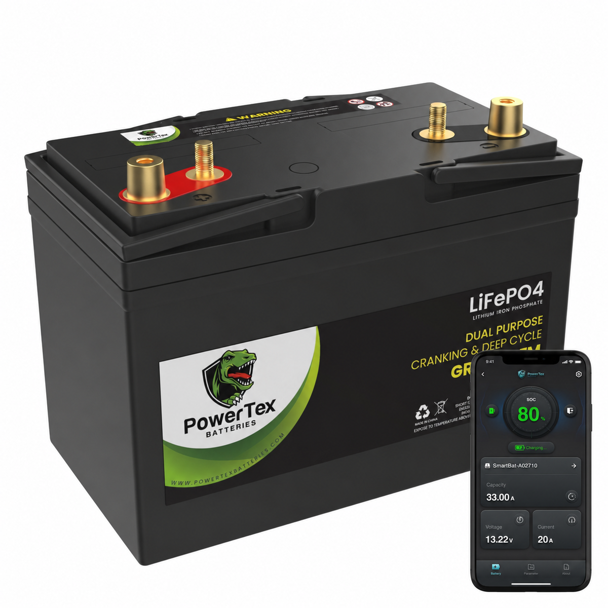 PowerTex Group 27M LiFePO4 automotive and marine battery