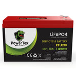 PowerTex Batteries 12V 10Ah Lithium Iron Phosphate LiFePO4 LFP Deep Cycle Rechargeable Battery
