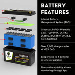 PowerTex Batteries PRO 12V 200Ah LiFePO4 Bluetooth Lithium Iron Phosphate Battery