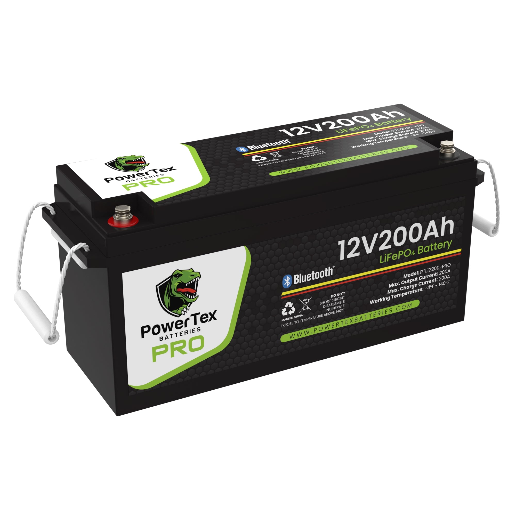 PowerTex 12V 200Ah LiFePO4 Lithium Iron Phosphate Deep Cycle Battery ...