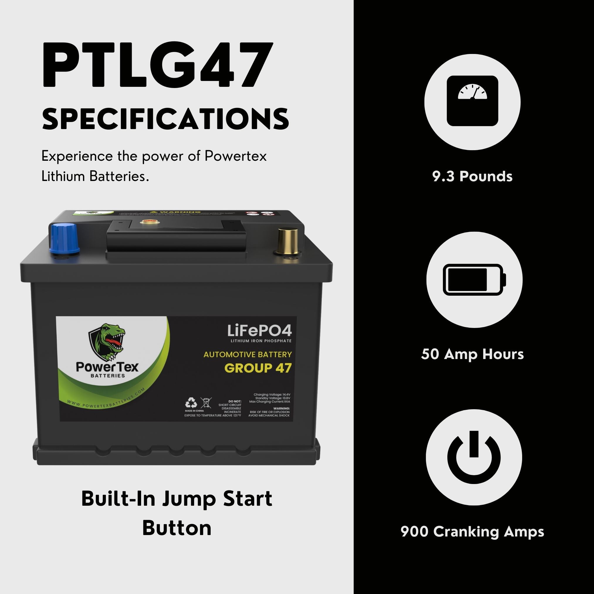 2016 Lexus RX450h Car Battery BCI Group 47 H5 Lithium LiFePO4 Automotive Battery