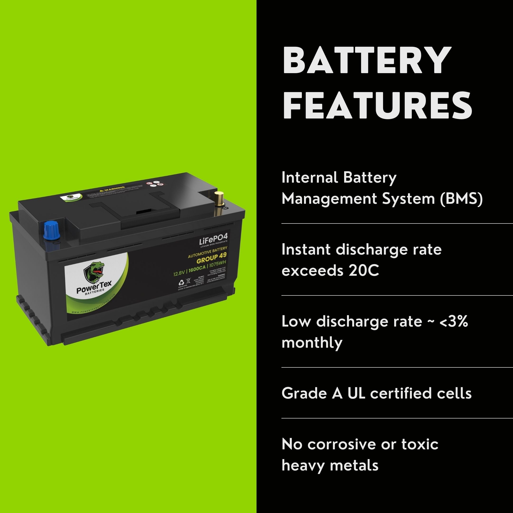 2014 Aston Martin DB9 Car Batteries BCI Group 49 / H8 Lithium LiFePO4 Automotive Battery