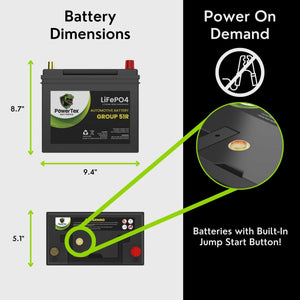 2013 Honda Crosstour Car Battery BCI Group 51R Lithium LiFePO4 Automotive Battery