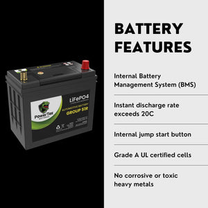 2014 Honda Crosstour Car Battery BCI Group 51R Lithium LiFePO4 Automotive Battery