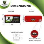 PowerTex Batteries 12V 150Ah Lithium Ion LiFePO4 Rechargeable Battery Battery PowerTex Batteries 
