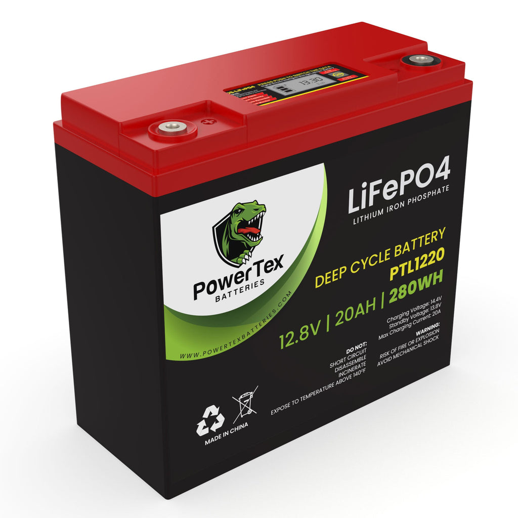 PowerTex 12V 20Ah LiFePO4 Lithium Iron Phosphate Deep Cycle