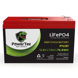 PowerTex Batteries 12V 7Ah Lithium Ion LiFePO4 Rechargeable Battery Battery PowerTex Batteries 