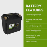 2001 Aprilia SL1000 Falco Lithium Iron Phosphate Battery Replacement YTX14-BS LiFePO4 For Motorcyle