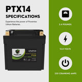 2004 Kawasaki ZRX1200 Lithium Iron Phosphate Battery Replacement YTX14-BS LiFePO4 For Motorcyle