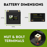 Powertex Batteries YTX20CH-BS LiFePO4 Lithium Iron Phosphate Motorcycle Battery PTX20CH