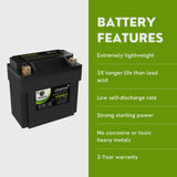 Powertex Batteries YTX20CH-BS LiFePO4 Lithium Iron Phosphate Motorcycle Battery PTX20CH