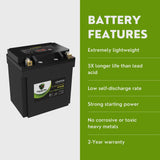 1987 BMW K75C Lithium Iron Phosphate Battery Replacement YTX30L-BS LiFePO4 For Motorcyle