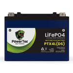 PowerTex Batteries YTX4L-BS PTX4L Lithium Iron Phosphate LiFePO4 LFP Motorcycle Rechargeable Battery