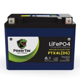PowerTex Batteries YTX4L-BS PTX4L Lithium Iron Phosphate LiFePO4 LFP Motorcycle Rechargeable Battery