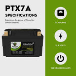 2006 Tank Sports Urban Econo 50 Lithium Iron Phosphate Battery Replacement YTX7A-BS LiFePO4 For Motorcyle