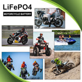 2022 Kawasaki KLR650, Adv., Trav. Lithium Iron Phosphate Battery Replacement YTX9-BS LiFePO4 For Motorcyle